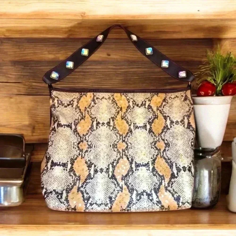 Double J Saddlery Tote Bag With Python Print - image 1